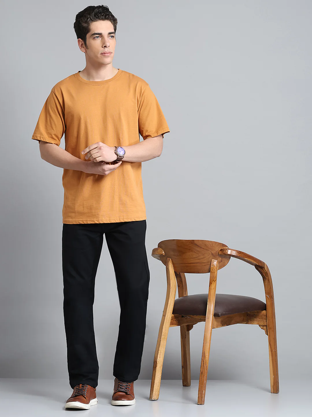 Men Black Solid Straight Fit Denim - Image 2
