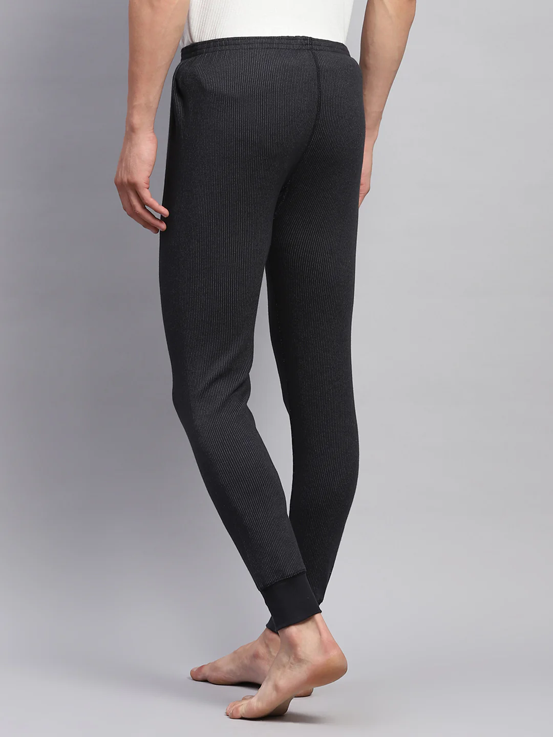 Men Black Solid Thermal Lower - Image 5