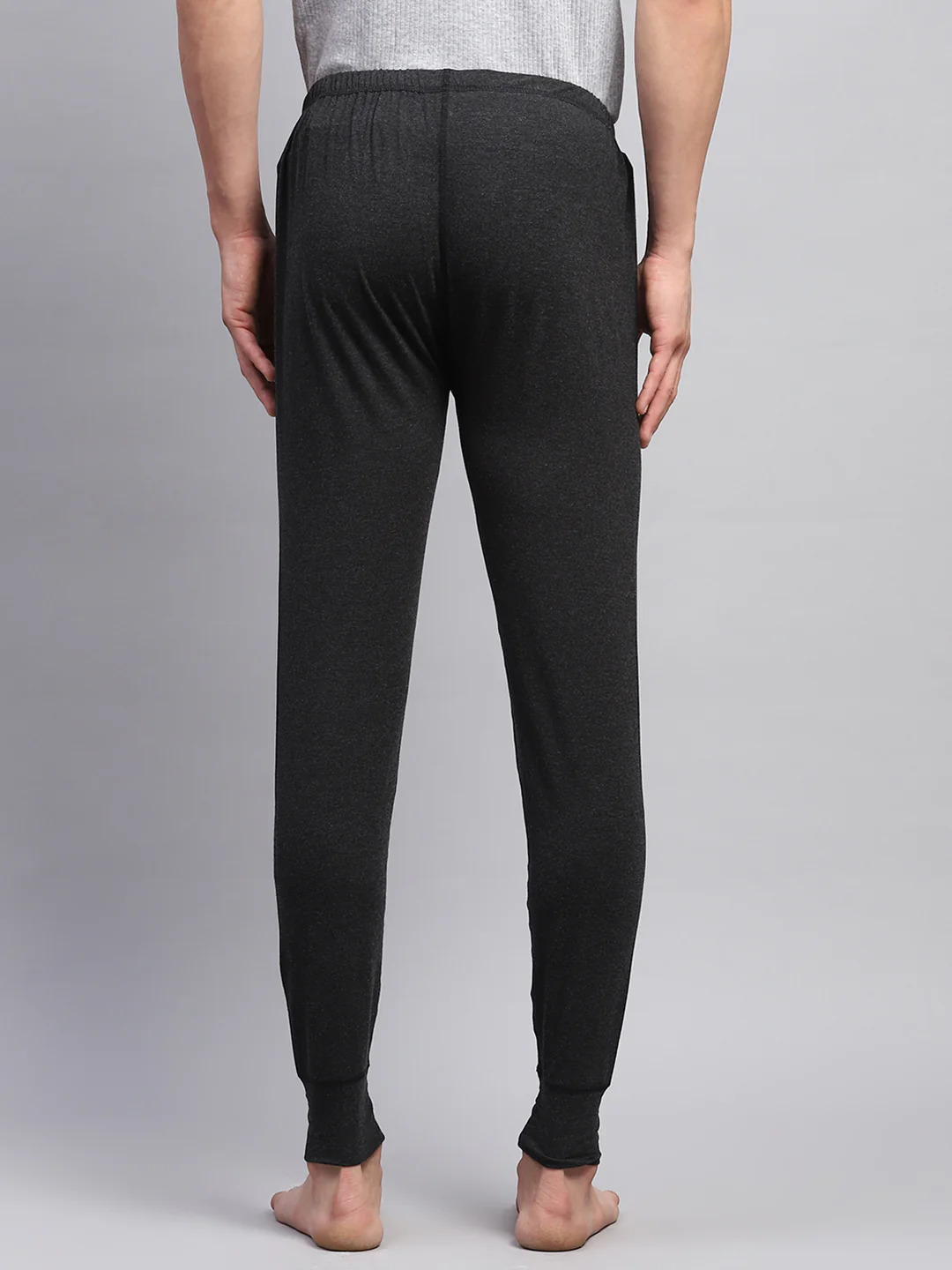 Men Black Solid Thermal Lower - Image 5