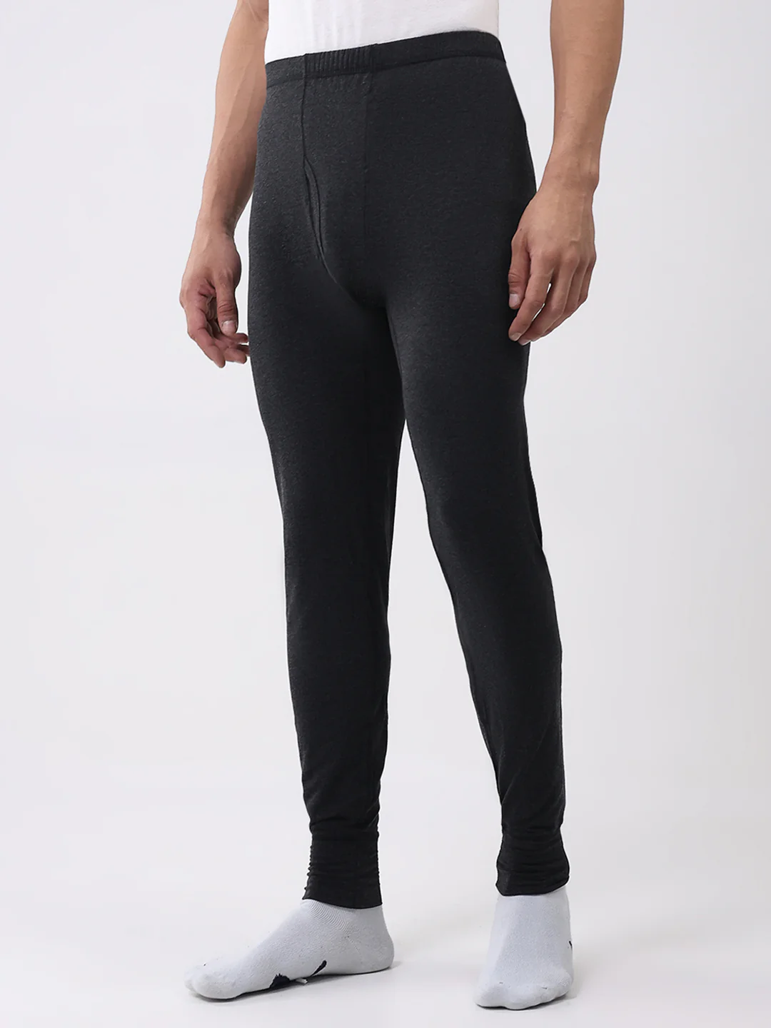 Men Black Solid Thermal Lower - Image 3