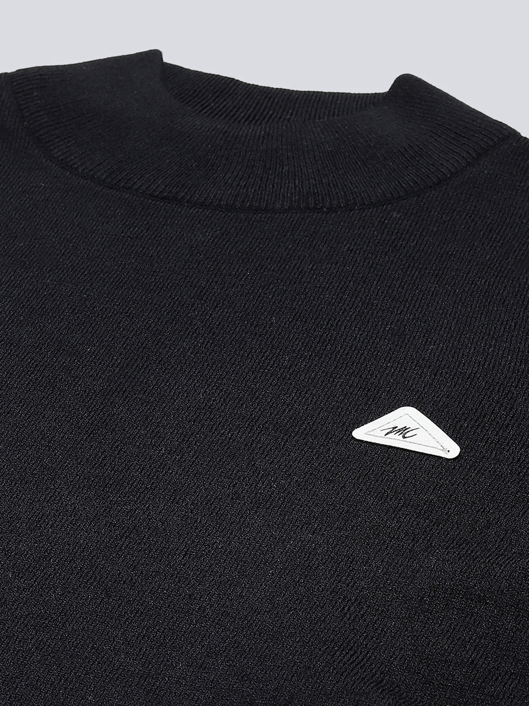 Men Black Solid Turtle Neck Full Sleeve Pullover - Image 8