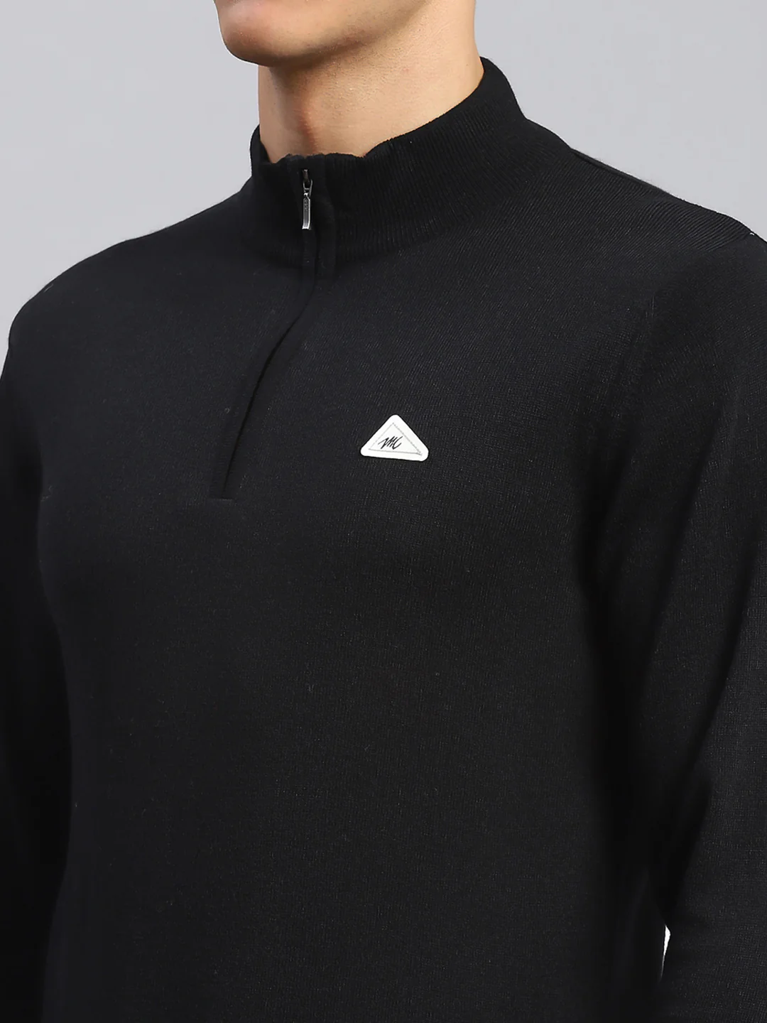 Men Black Solid Wool blend Pullover - Image 6