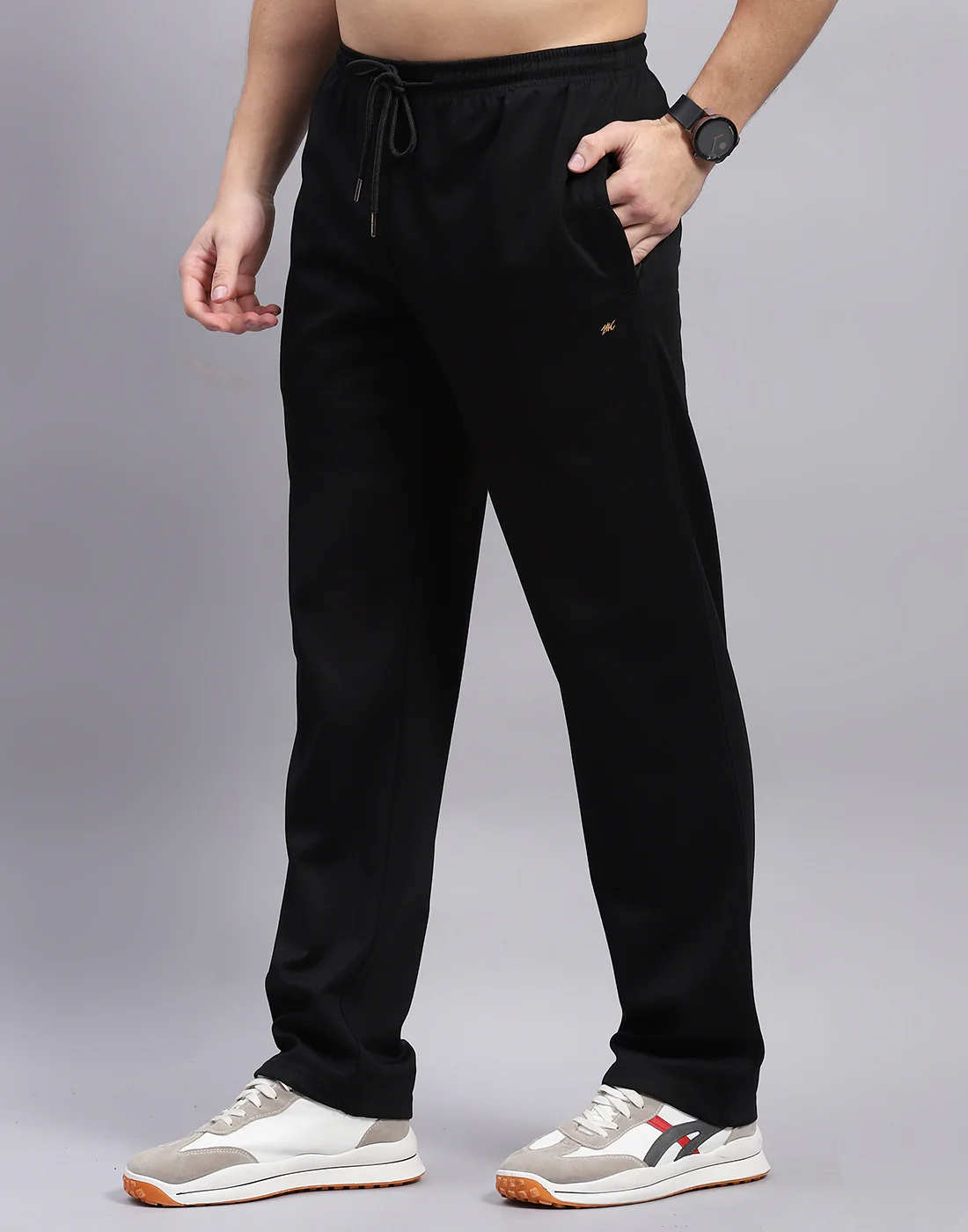 Men Black Stripe Polo Collar Half Sleeve Lower Set - Image 7