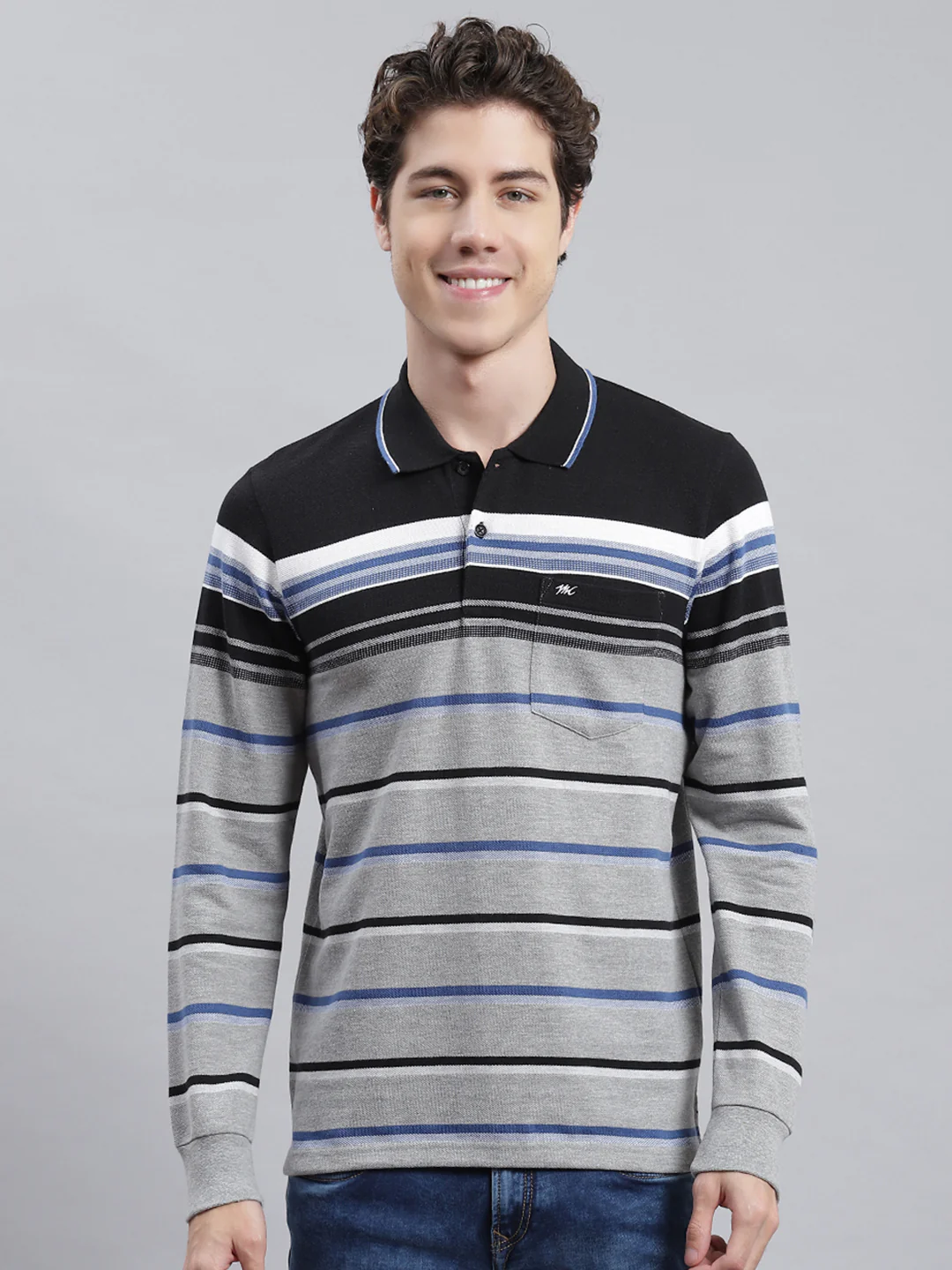 Men Black Stripe T-Shirt - Image 2
