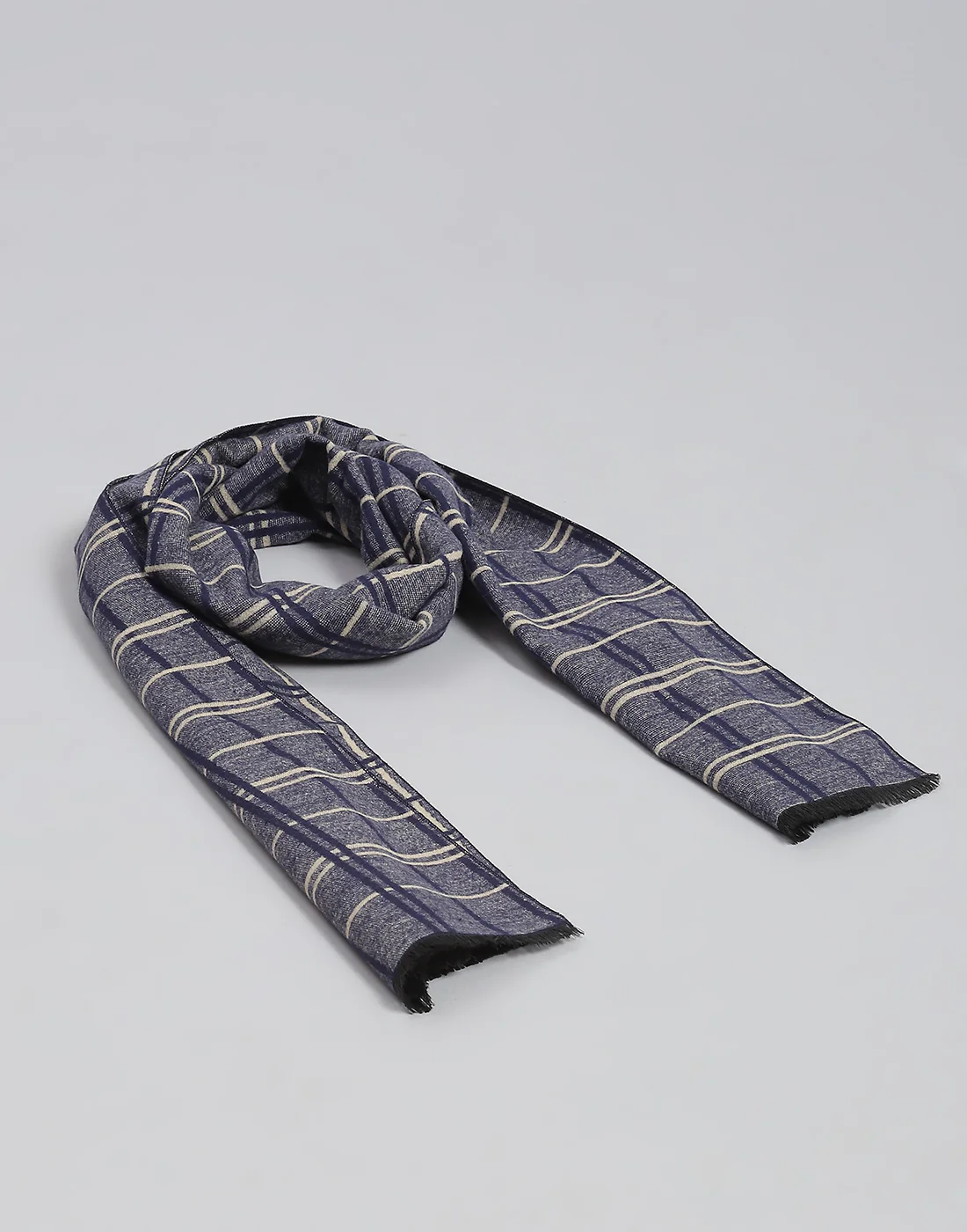 Men Blue Check Muffler - Image 5