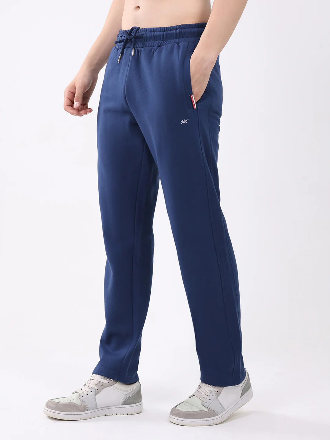 Men Blue Embroidered Collar Full Sleeve Winter Tracksuit - Image 7