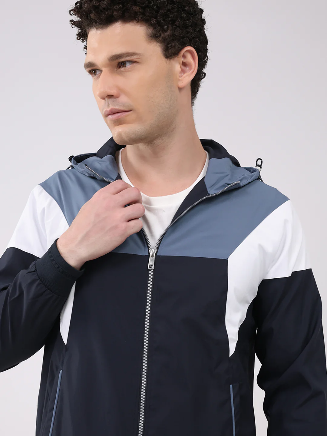 Men Blue Embroidered Round Neck Full Sleeve Winter Tracksuit - Image 6