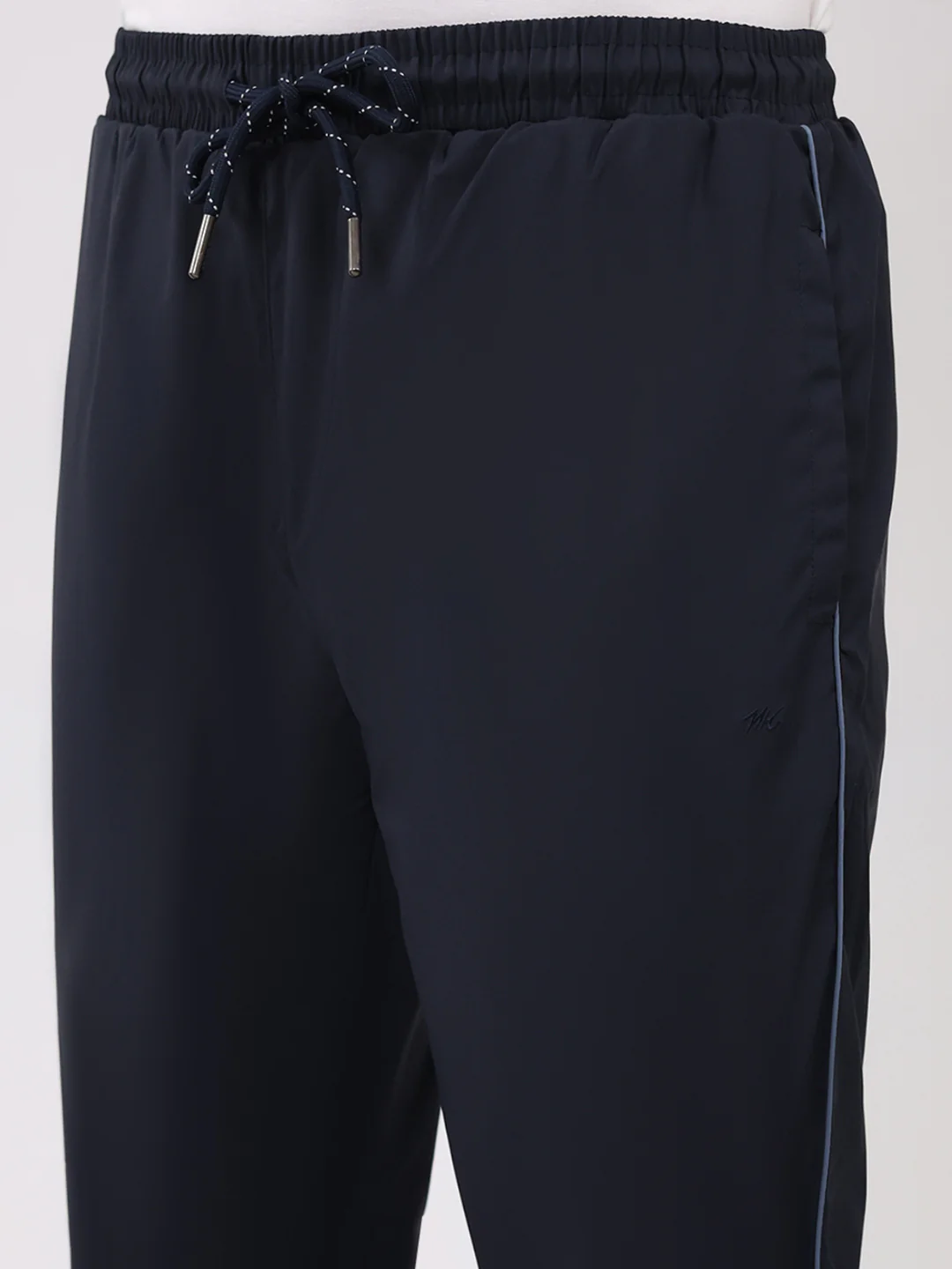Men Blue Embroidered Round Neck Full Sleeve Winter Tracksuit - Image 8