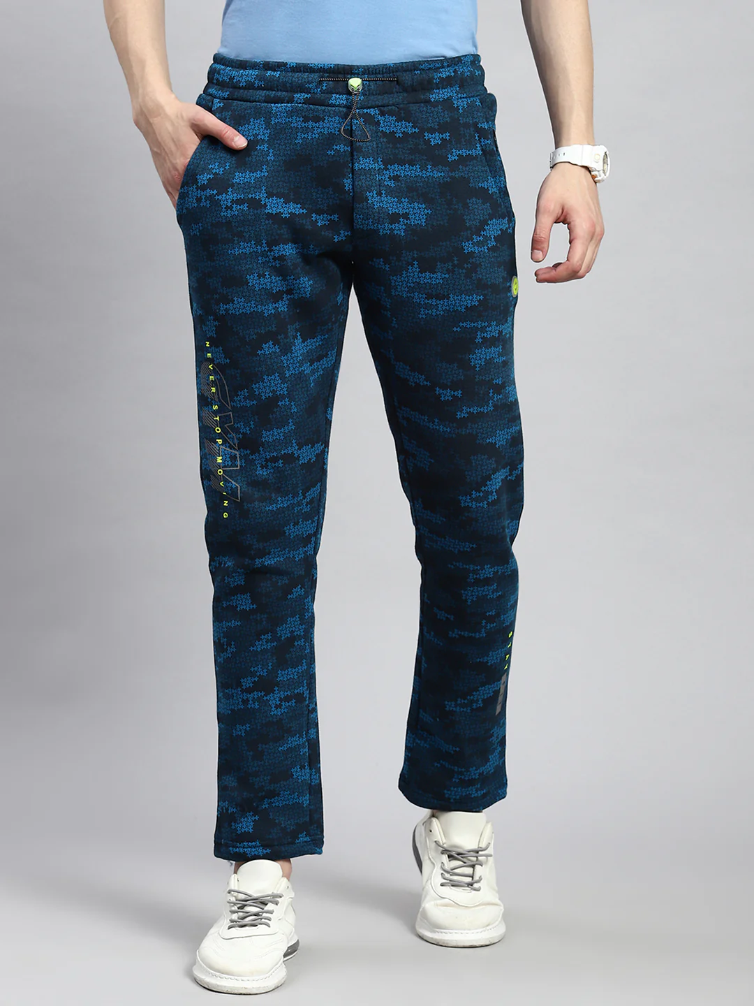 Men Blue Jaquard Winter Lower - Image 2