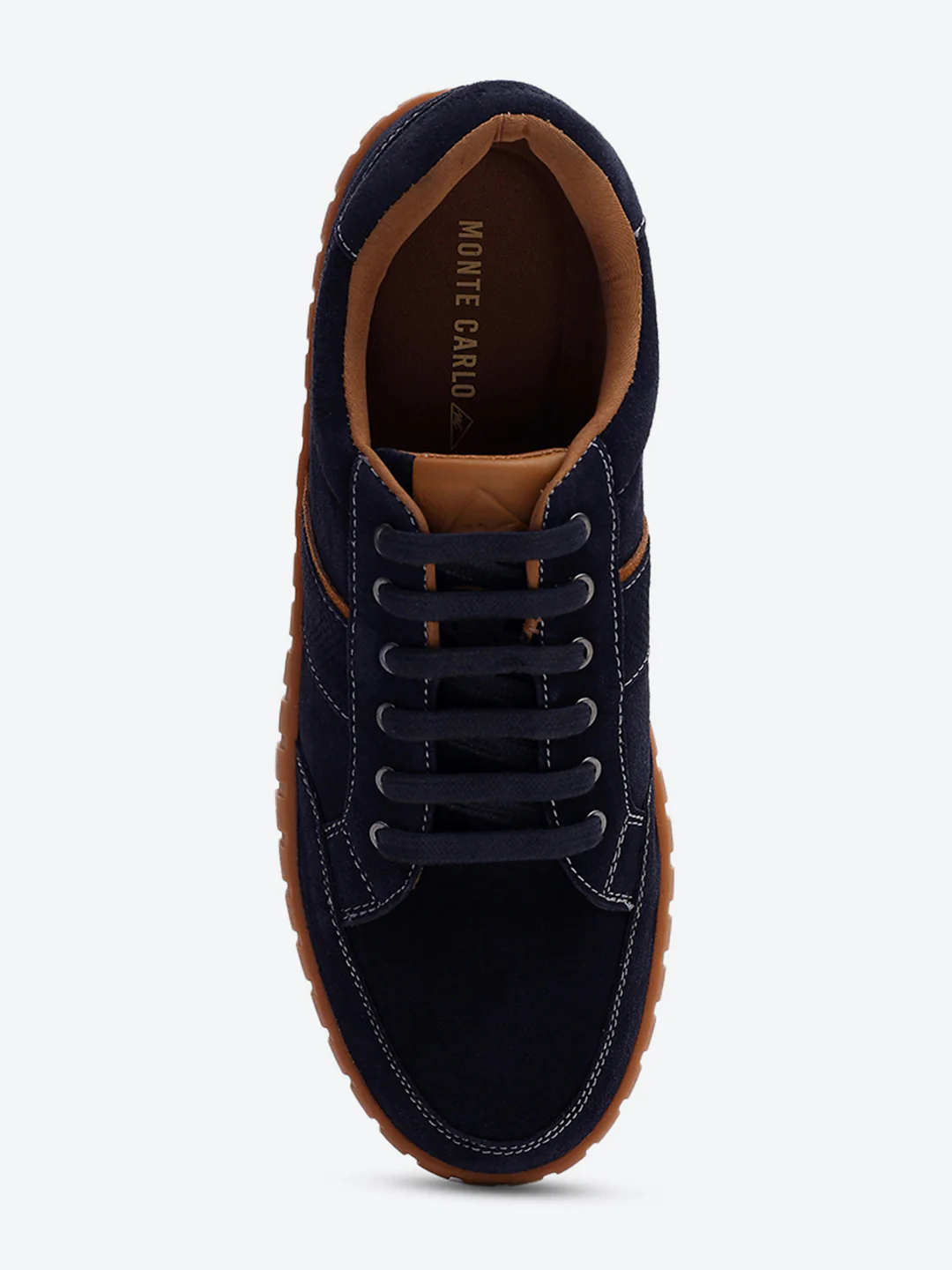 Men Blue Lace Up Genuine Leather Sneaker - Image 6