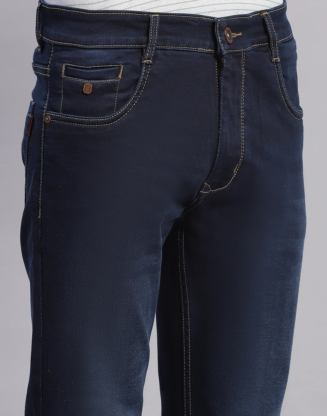 Men Blue Light Wash Ankle Length Denim - Image 6