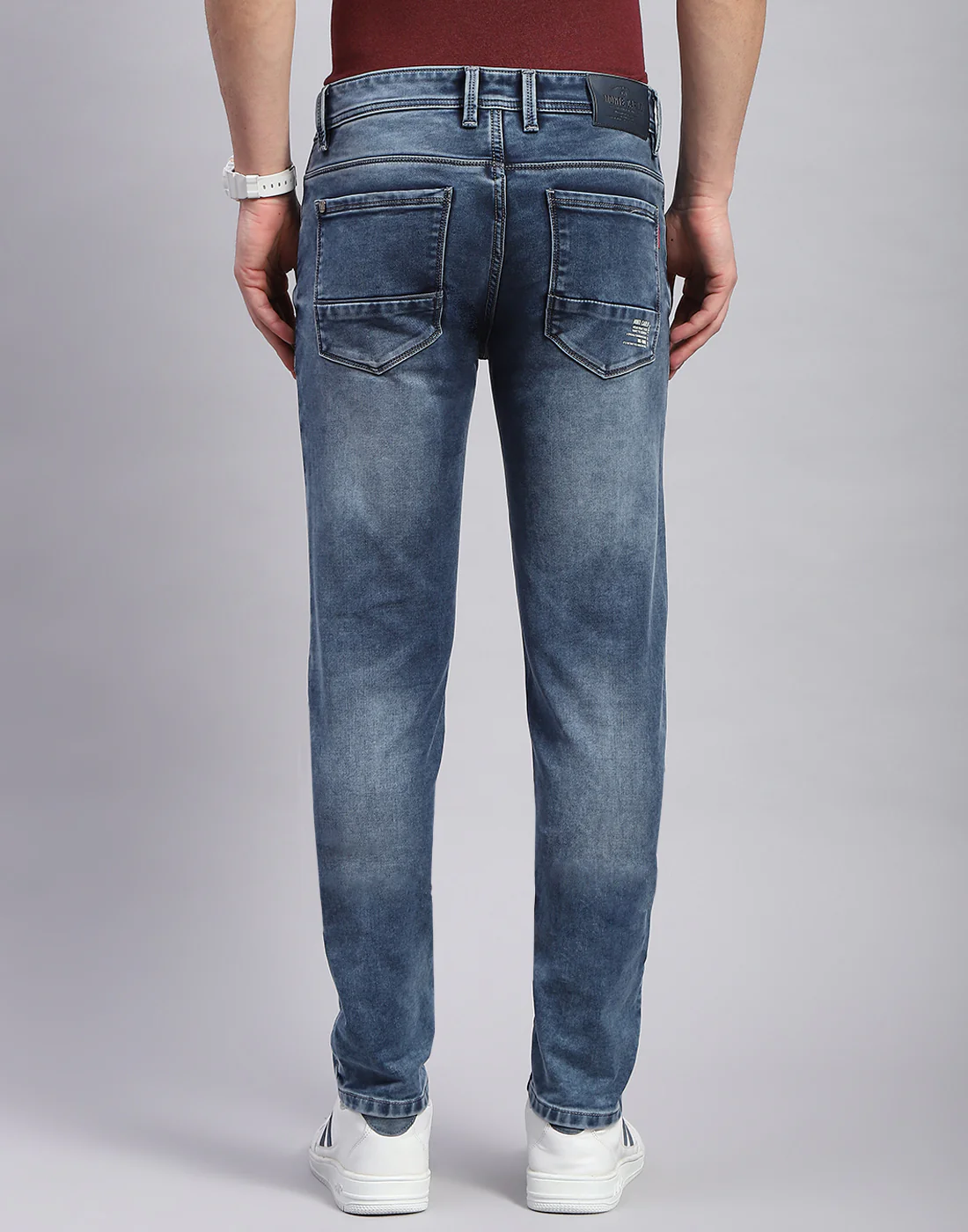 Men Blue Light Wash Skinny Fit Denim - Image 5