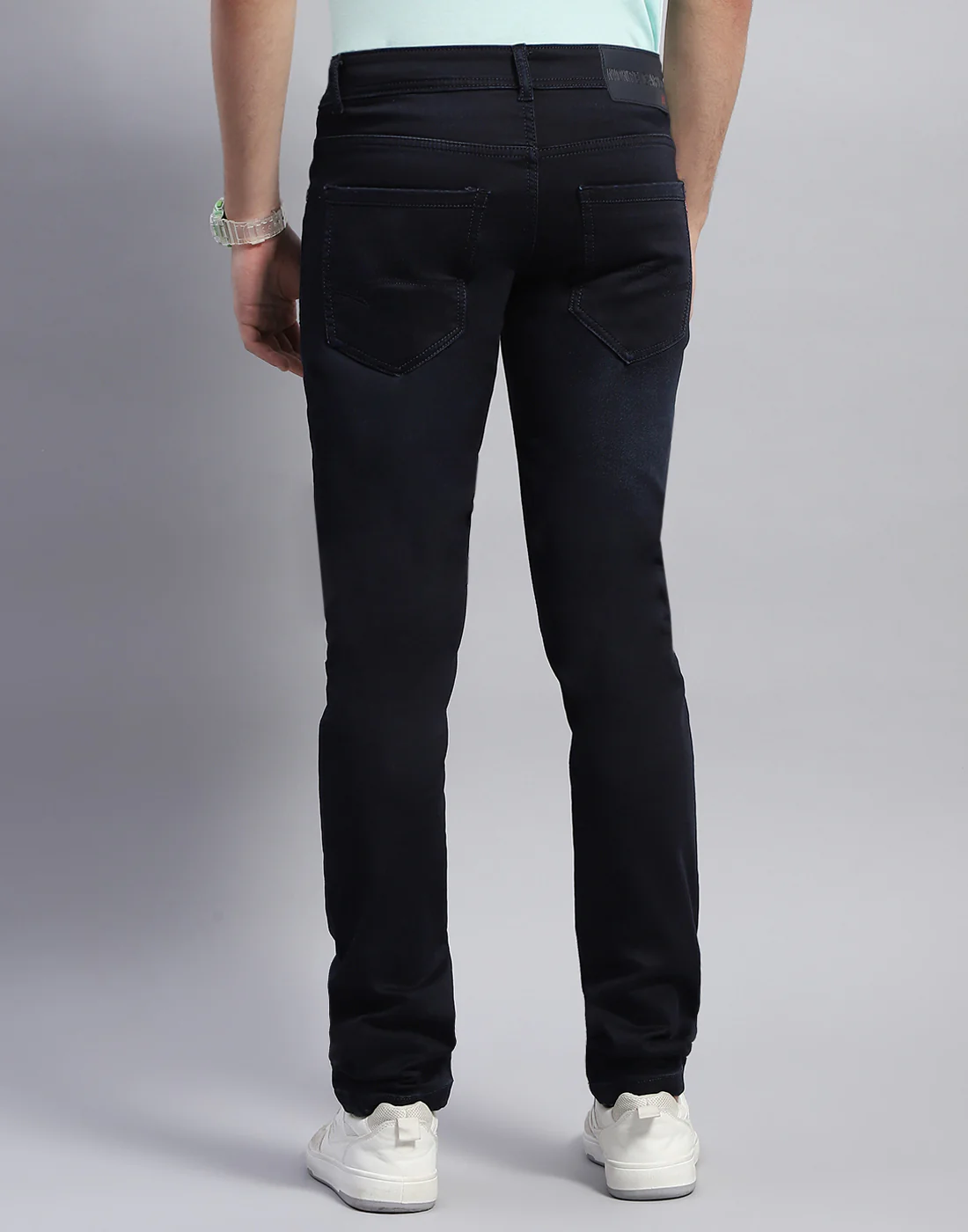 Men Blue Light Wash Skinny Fit Denim - Image 5