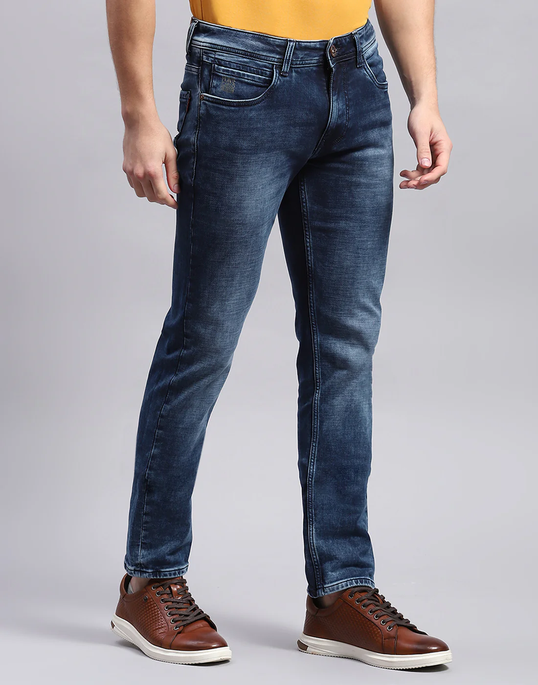 Men Blue Light Wash Slim Fit Denim - Image 4