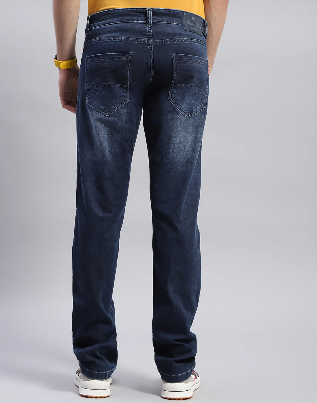 Men Blue Light Wash Straight Fit Denim - Image 5