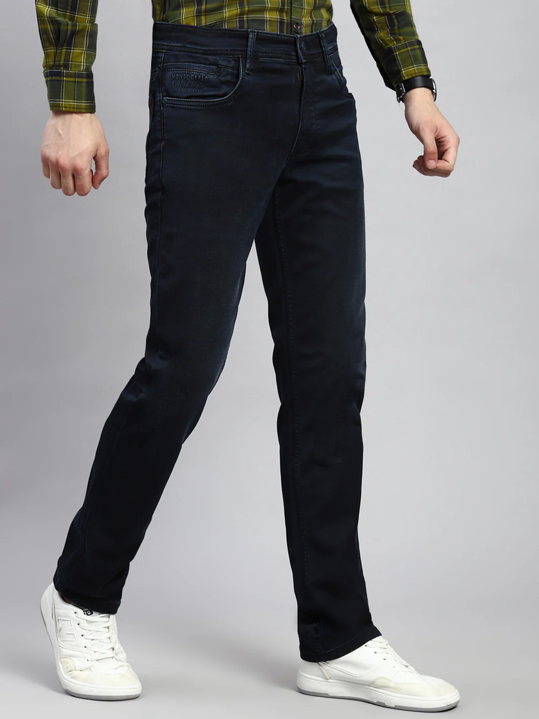 Men Blue Narrow Fit Denim - Image 3