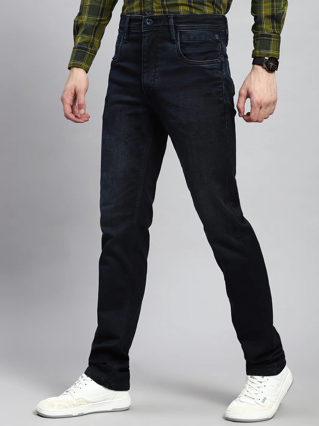 Men Blue Narrow Fit Denim - Image 4