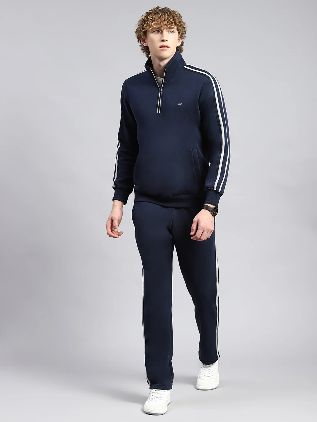 Men Blue Plain Tracksuit - Image 2