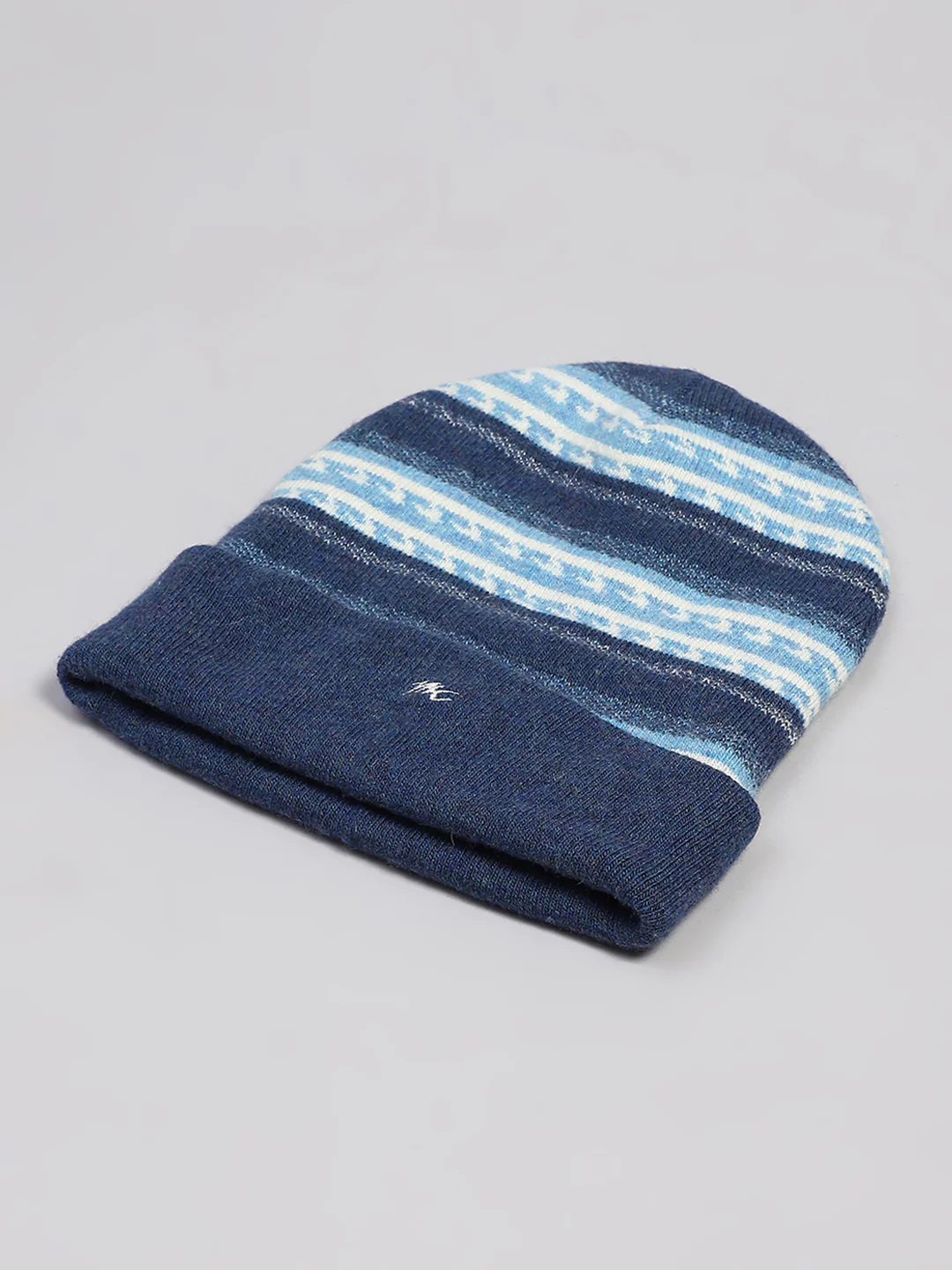Men Blue Printed Blend Wool Cap - Image 6