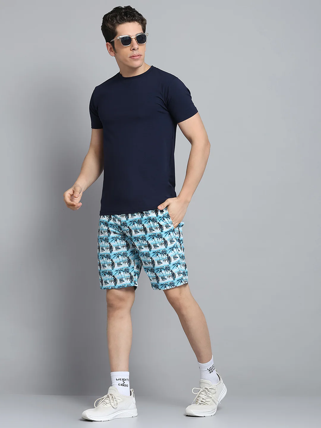 Men Blue Printed Short - Image 2