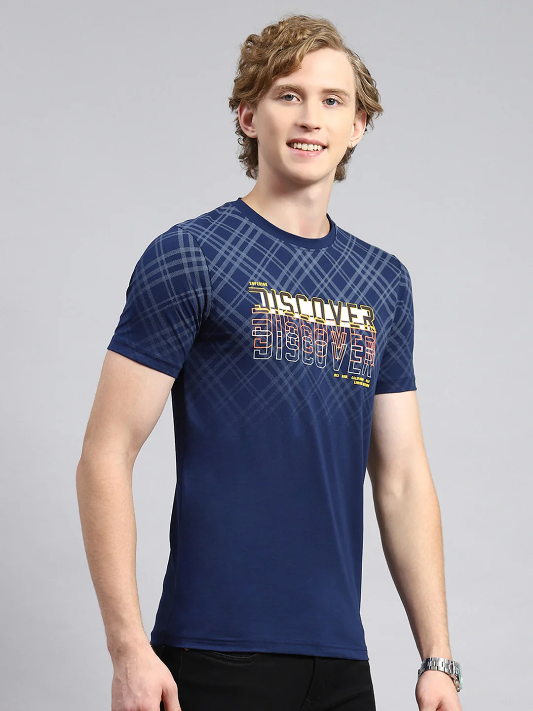 Men Blue Printed T-Shirt - Image 3