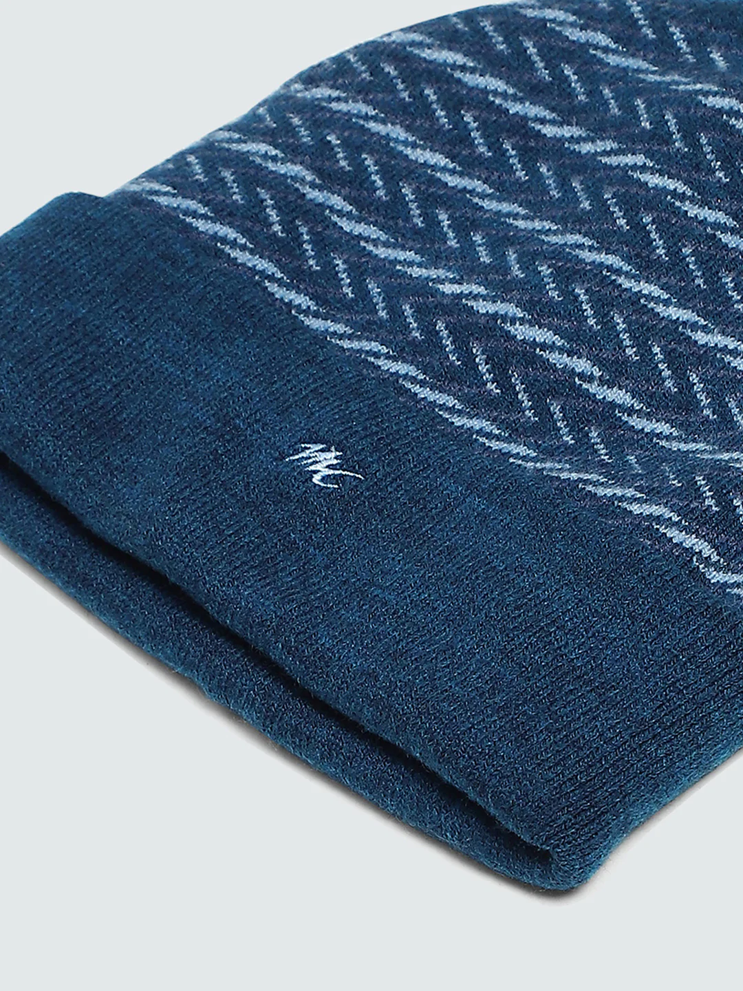Men Blue Self Design Cap - Image 7