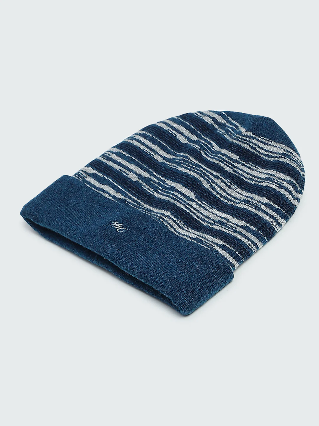 Men Blue Self Design Cap - Image 6