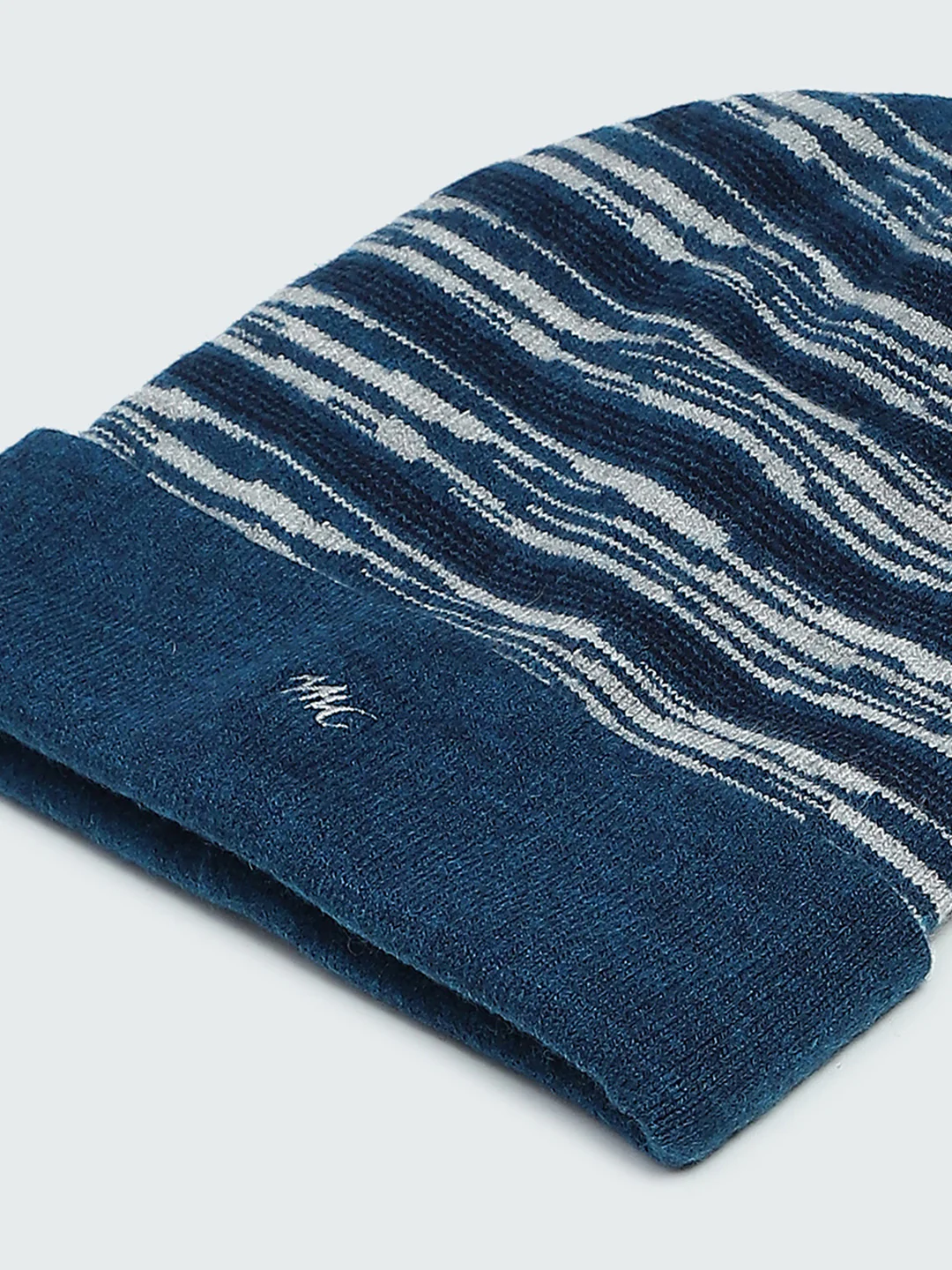 Men Blue Self Design Cap - Image 7