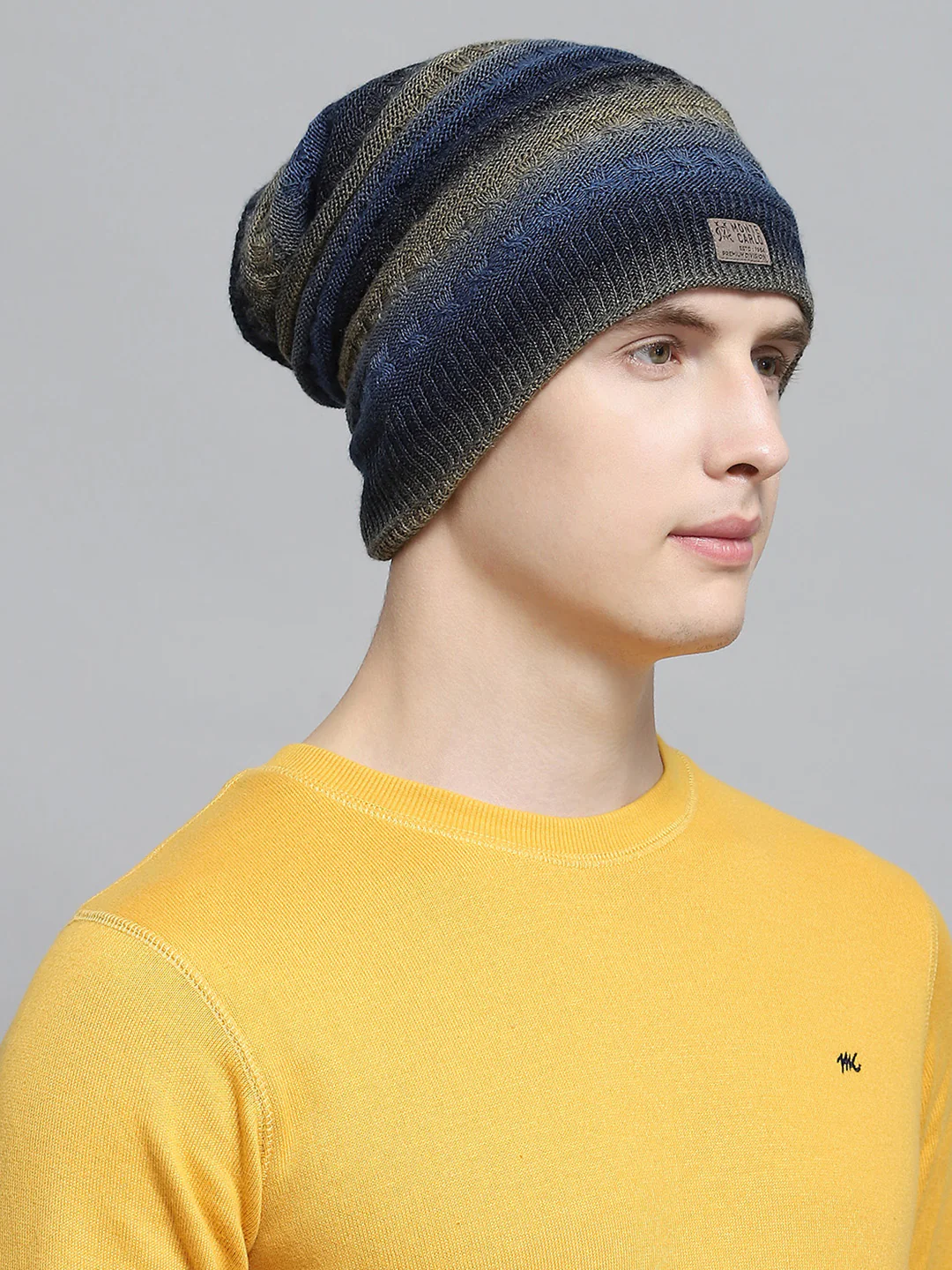 Men Blue Self Design Cap - Image 4