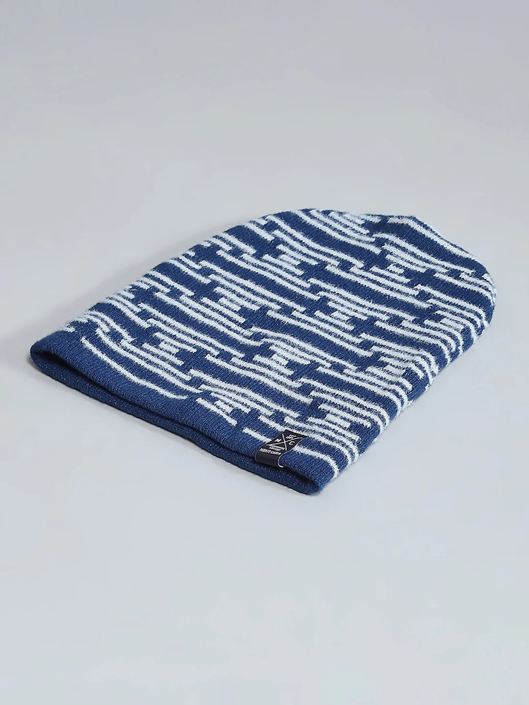 Men Blue Self Design Cap - Image 6