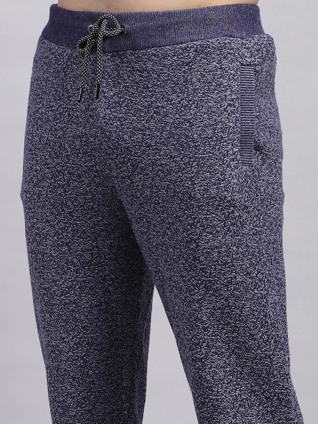 Men Blue Self Design Hooded Full Sleeve Winter Tracksuit - Image 8