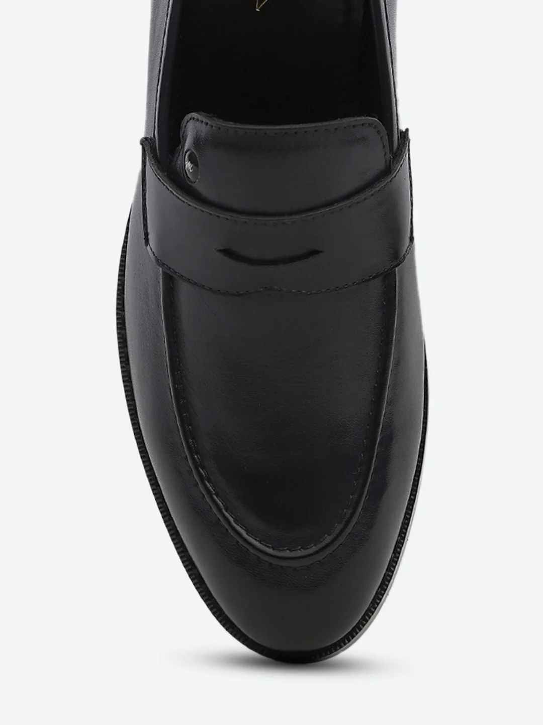 Men Dark Blue Slip on Leather Loafers - Image 7