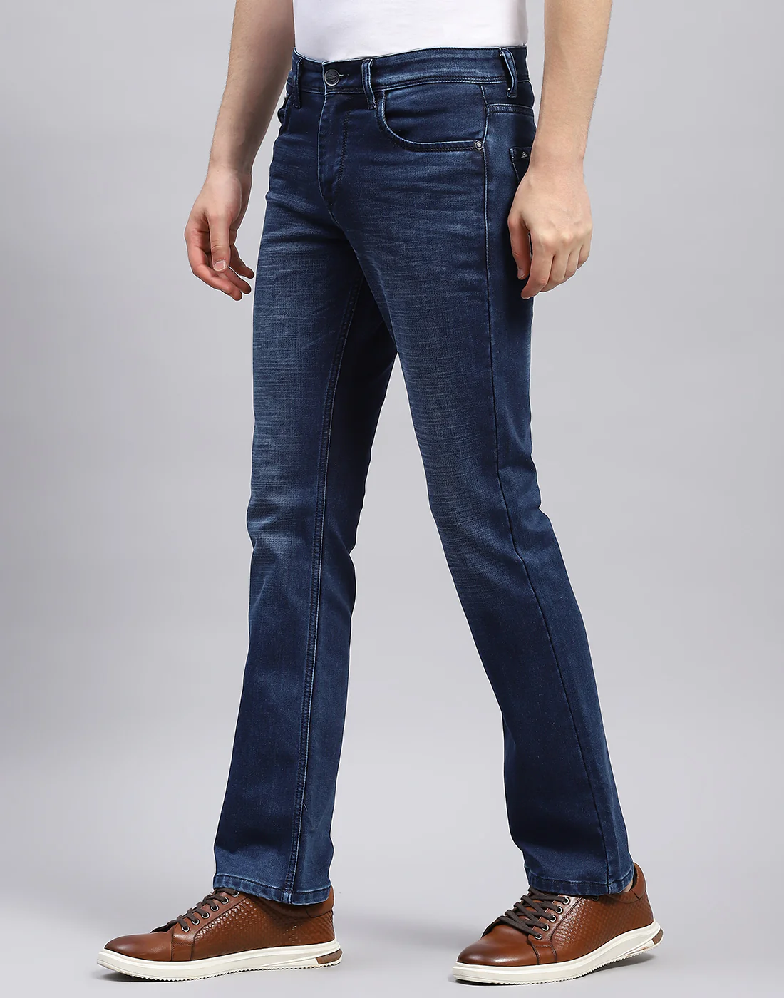 Men Blue Solid Bootcut Denim - Image 3