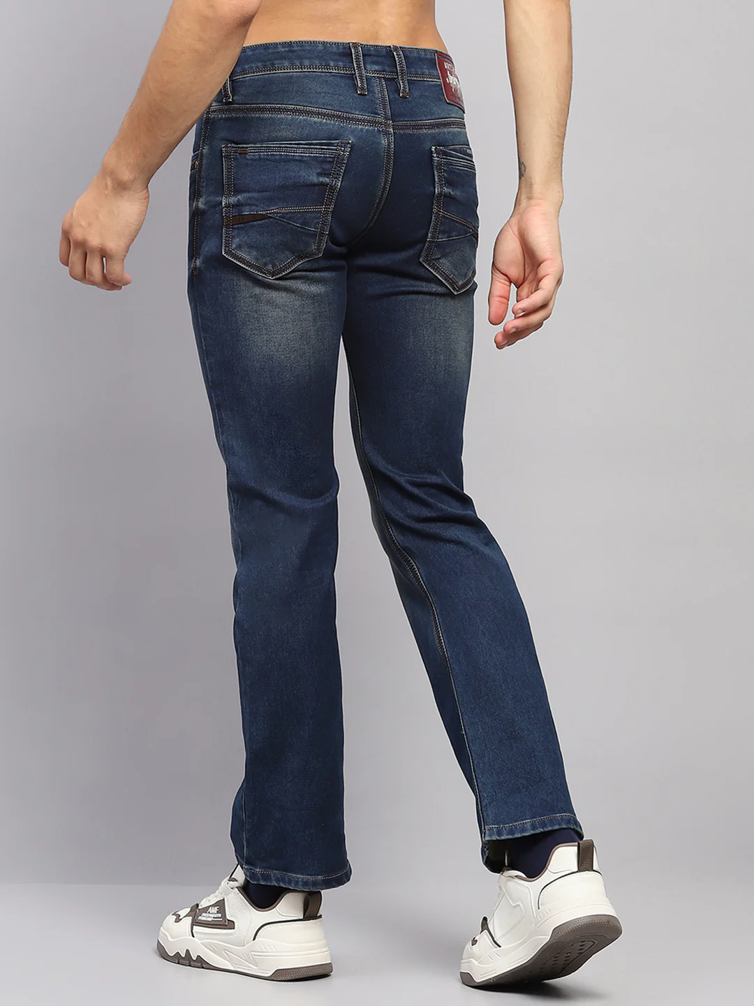 Men Blue Solid Bootcut Denim - Image 5