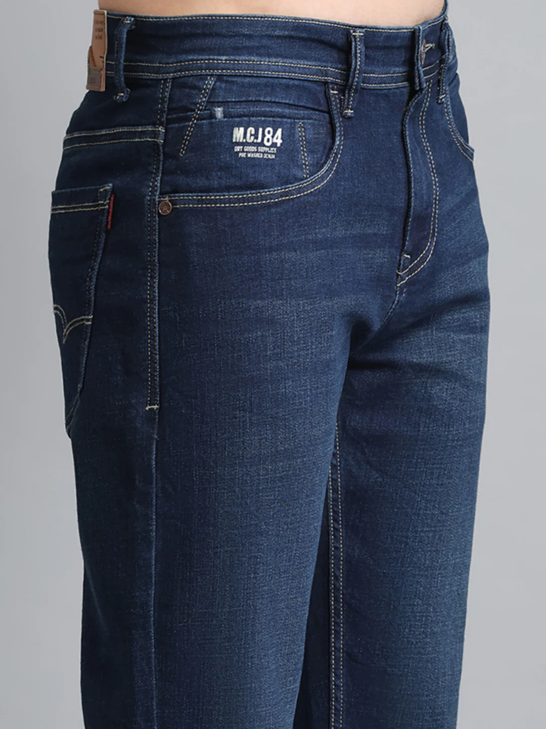 Men Blue Solid Bootcut Denim - Image 6