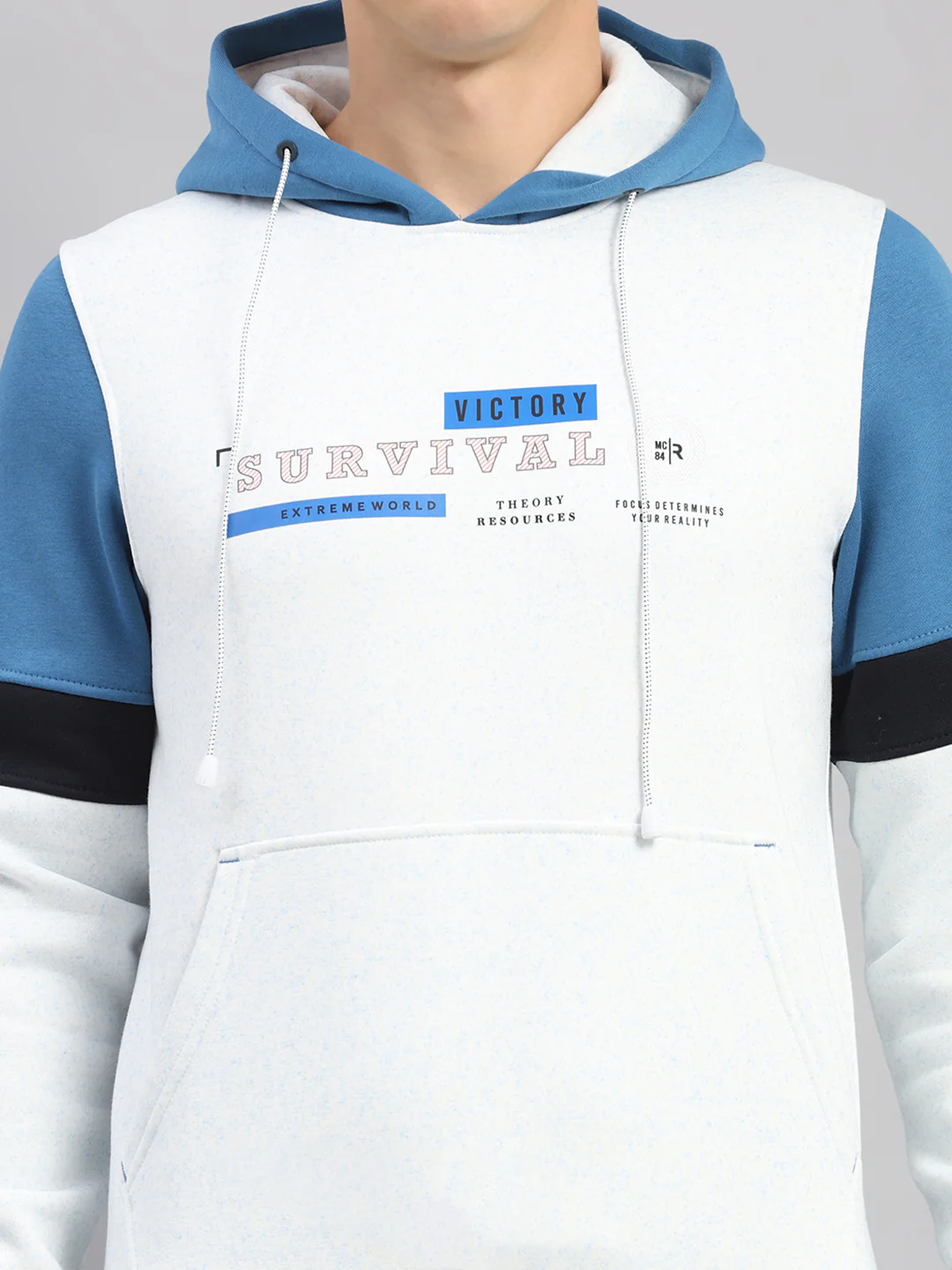 Men Blue Solid Collar Full Sleeve Winter Tracksuit - Image 8