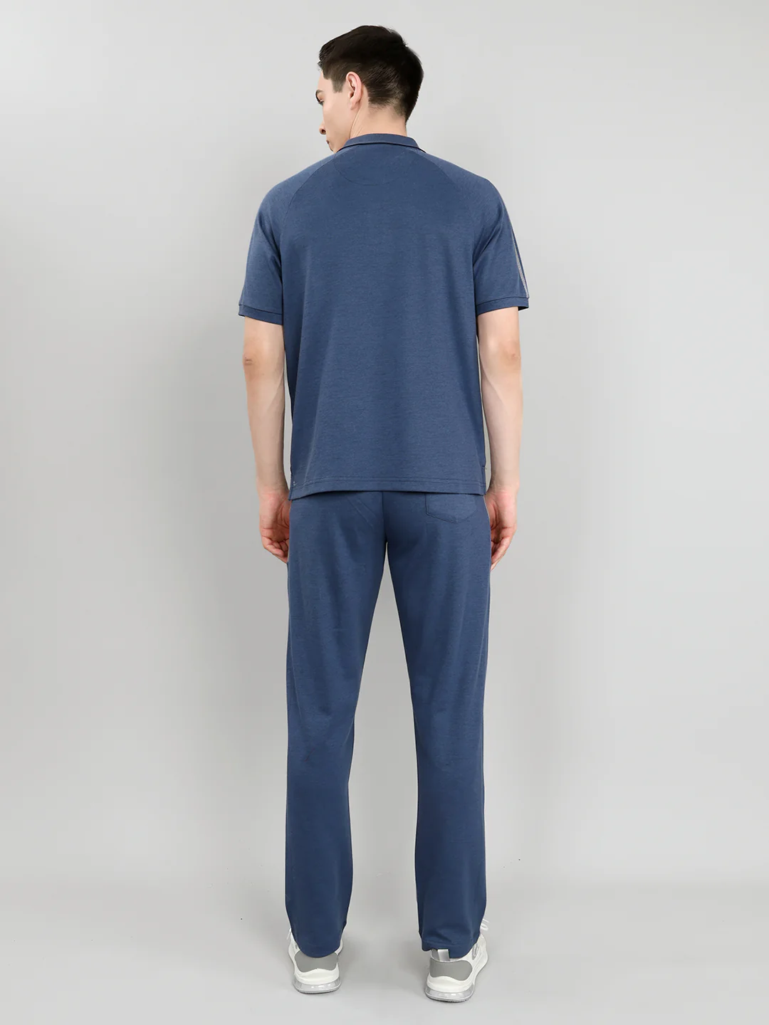 Men Blue Solid Collar Half Sleeve Lower Set - Image 4