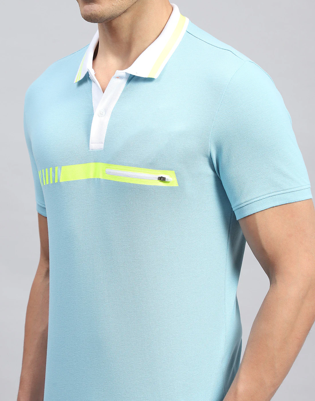 Rock.it Men Blue Solid Collar Half Sleeve T-Shirt - Image 6