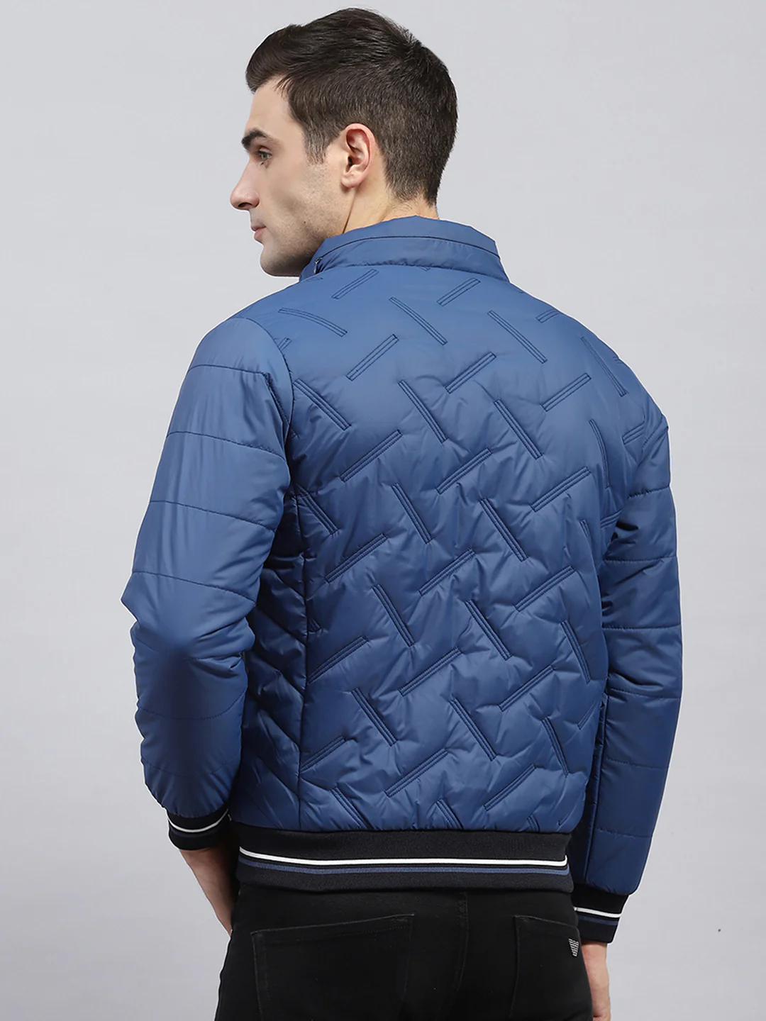 Men Blue Solid Detachable Hood Full Sleeve Jacket - Image 5