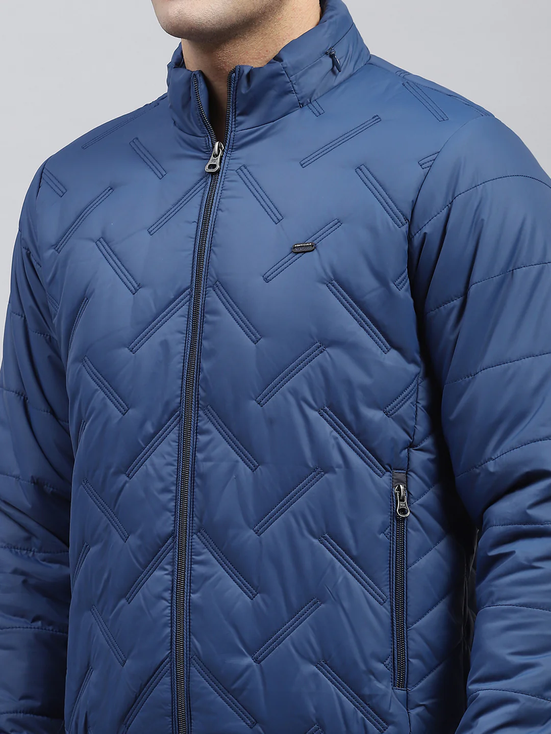 Men Blue Solid Detachable Hood Full Sleeve Jacket - Image 7