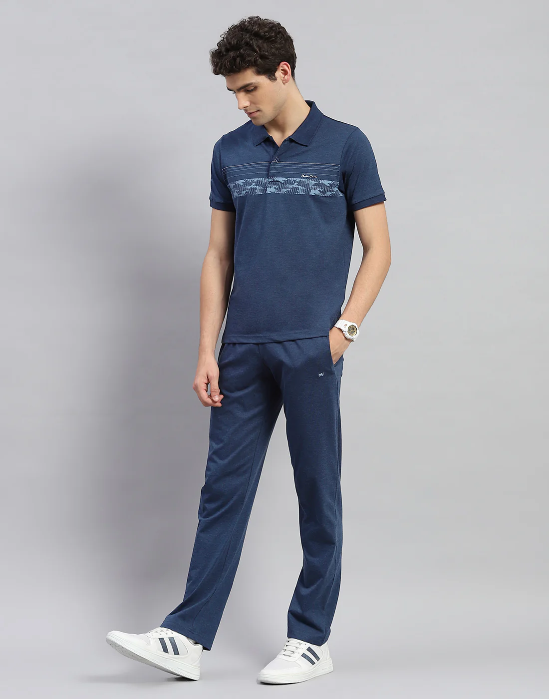 Men Blue Solid  Half Sleeve Lower Set - Image 3