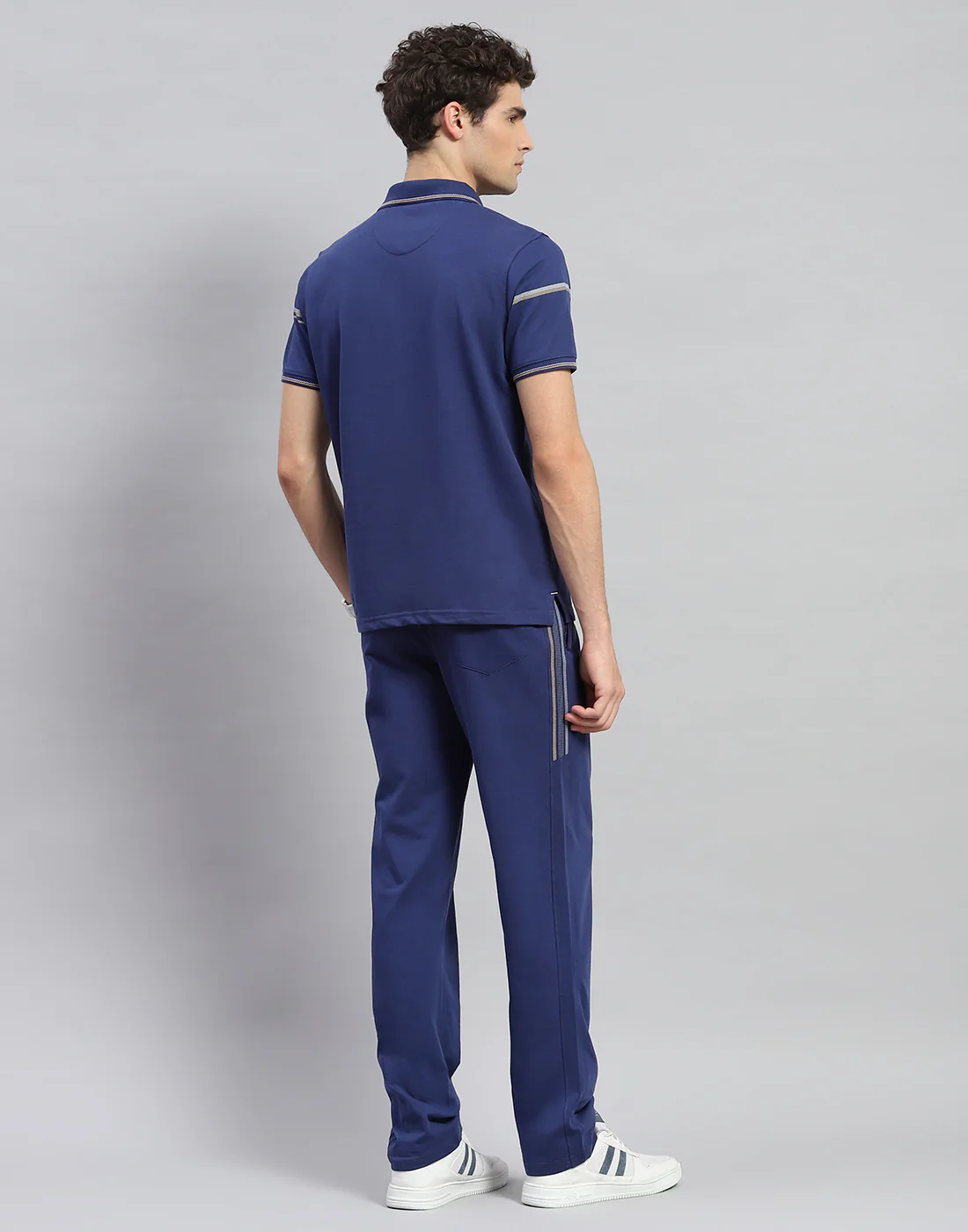 Men Blue Solid  Half Sleeve Lower Set - Image 5