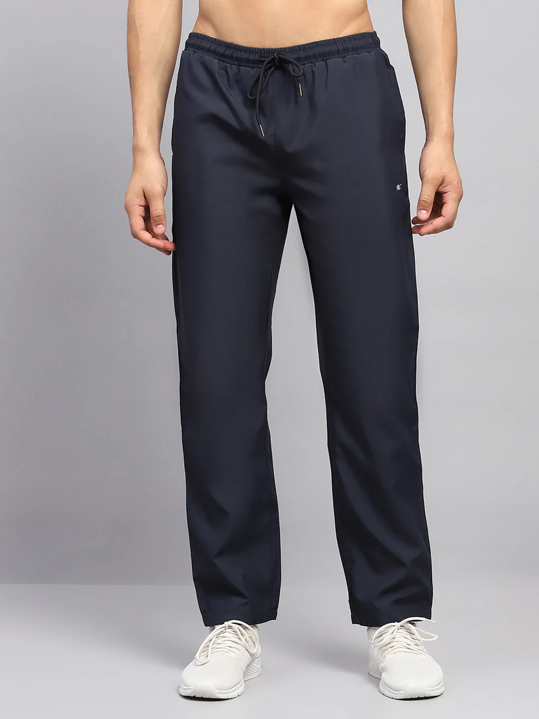 Men Blue Solid High Neck Full Sleeve Tracksuit - Image 8