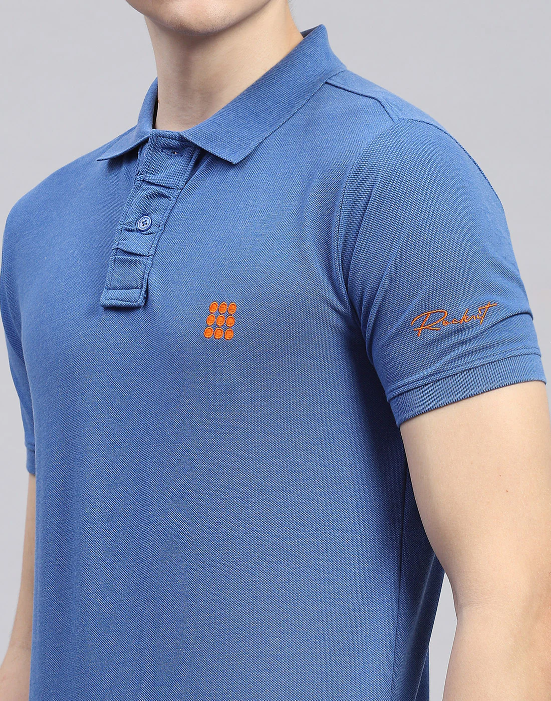 Rock.it Men Blue Solid Polo Collar Half Sleeve T-Shirt - Image 6
