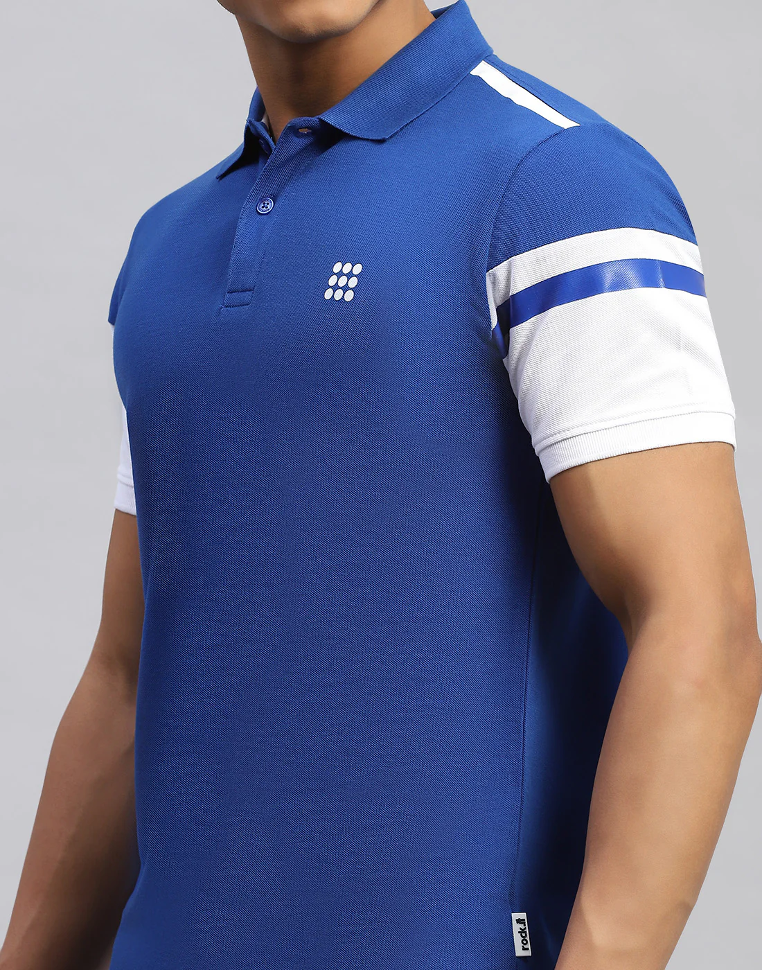 Rock.it Men Blue Solid Polo Collar Half Sleeve T-Shirt - Image 6