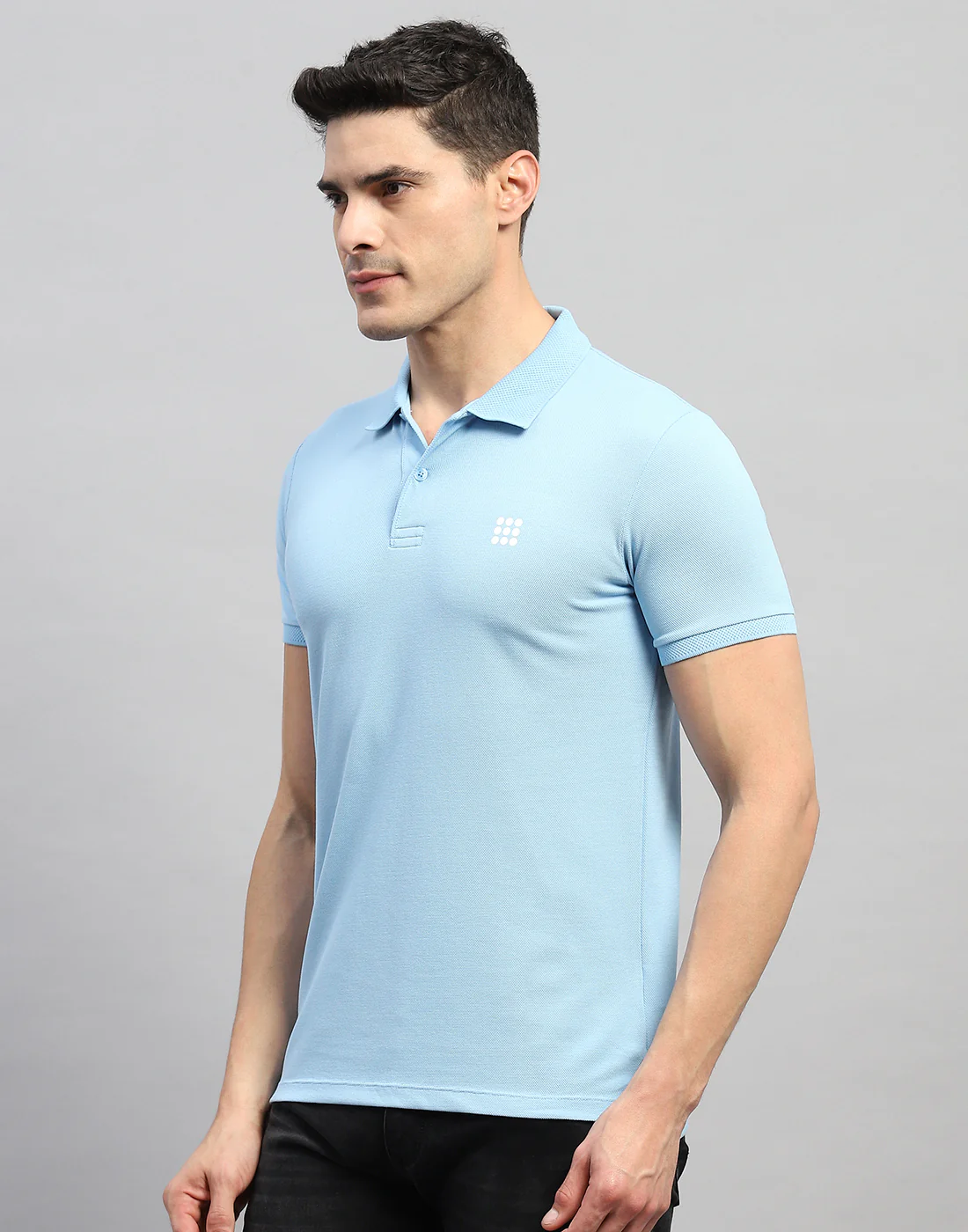 Rock.it Men Blue Solid Polo Collar Half Sleeve T-Shirt - Image 3