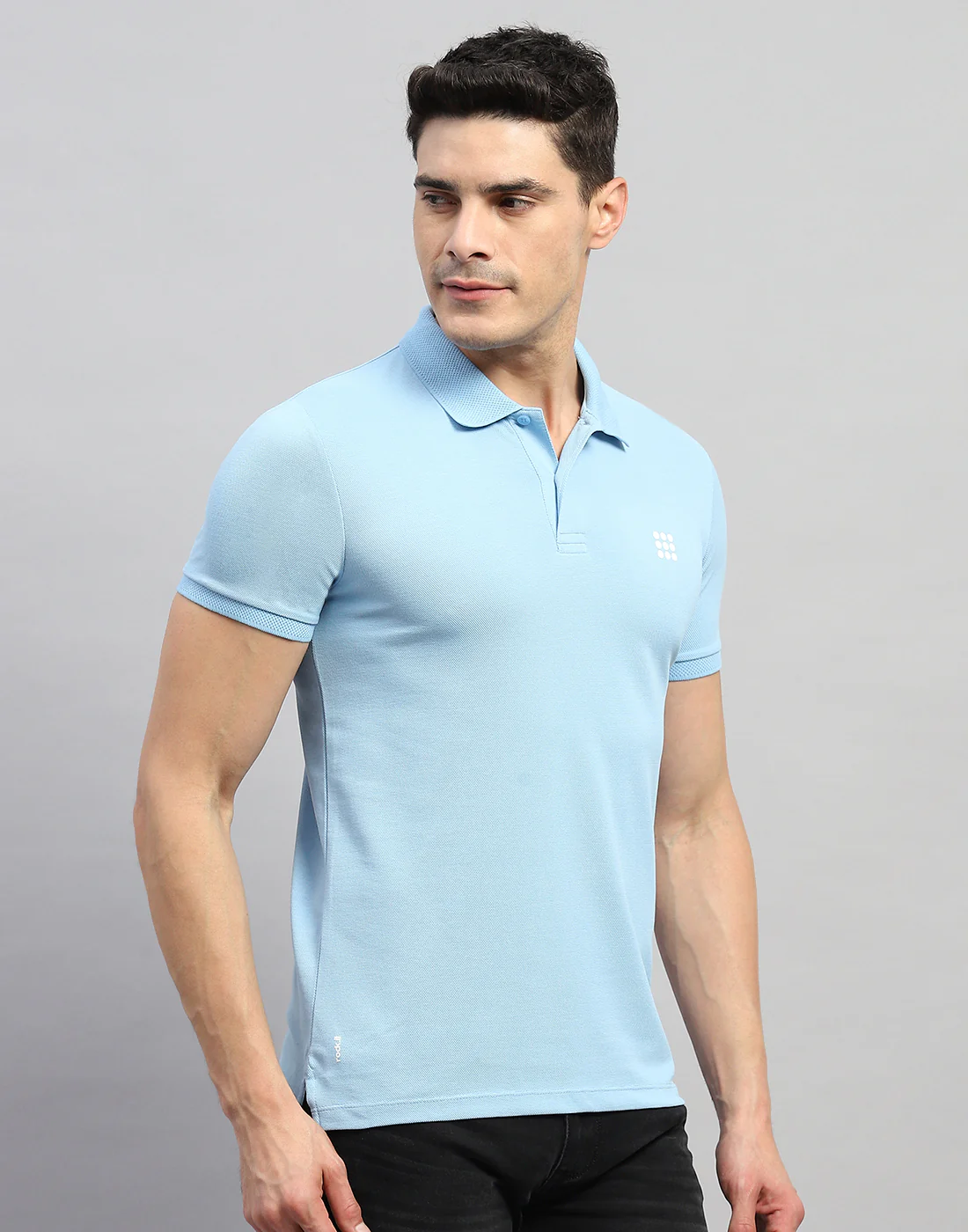 Rock.it Men Blue Solid Polo Collar Half Sleeve T-Shirt - Image 4