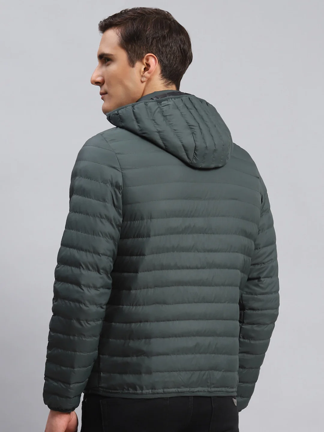 Men Blue Solid Polyester Blend Jacket - Image 5