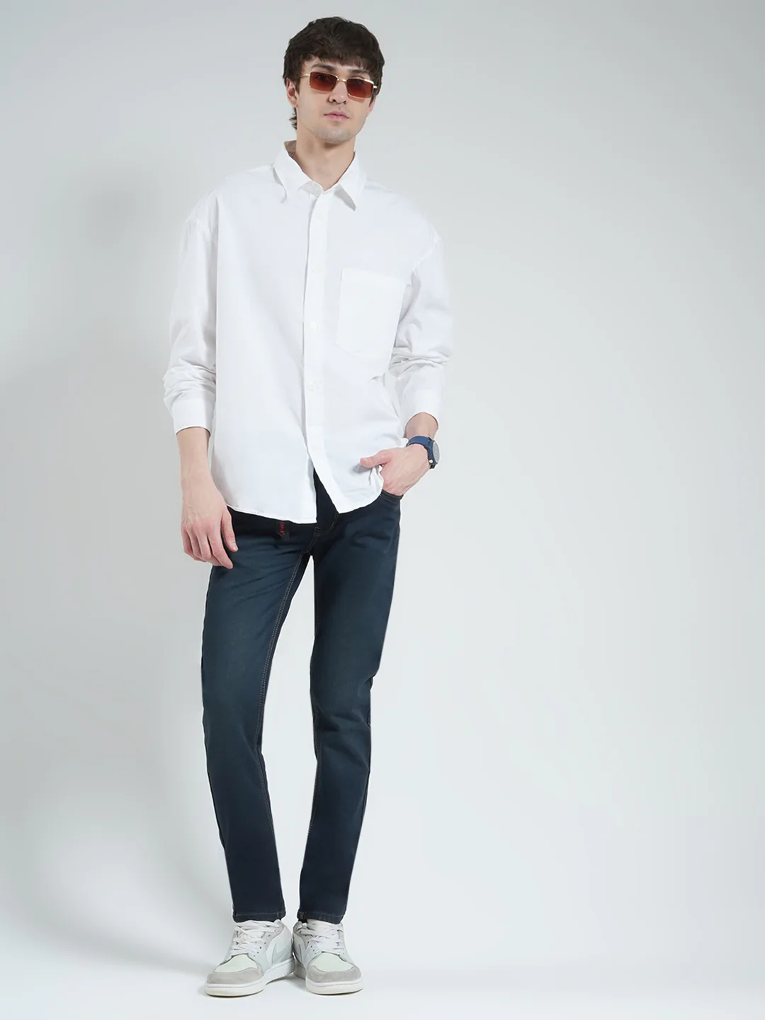 Men Blue Solid Skinny Fit Denim - Image 2