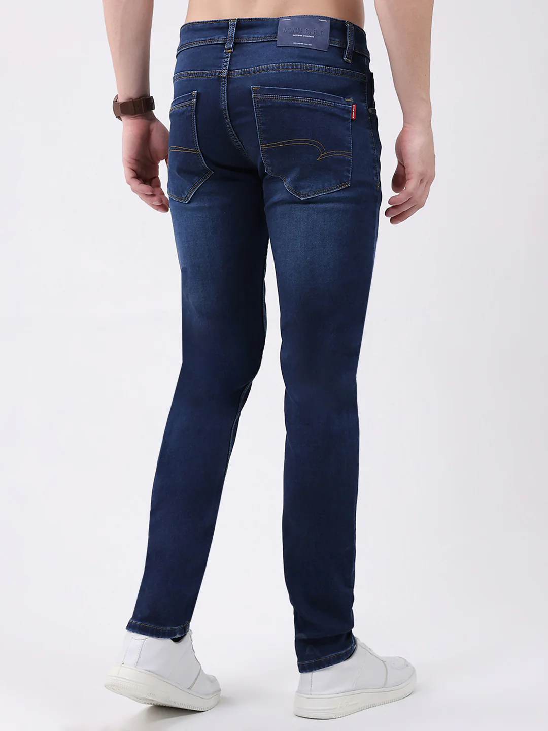 Men Blue Solid Skinny Fit Denim - Image 5